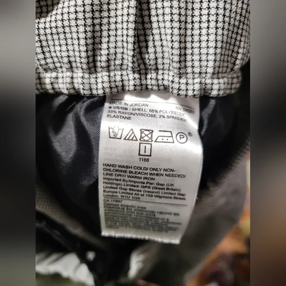 Banana Republic Small Black White Tattersall Plaid Pants - Picture 5 of 9